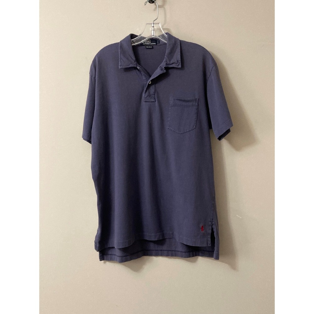Polo Ralph Lauren Mens Pocket Polo Shirt L Dusty Blue Cotton